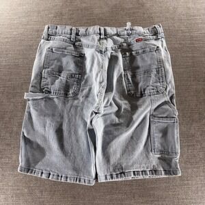 Wrangler Carpenter Denim Shorts Mens 34 Light Wash Blue Good Utility Workwear